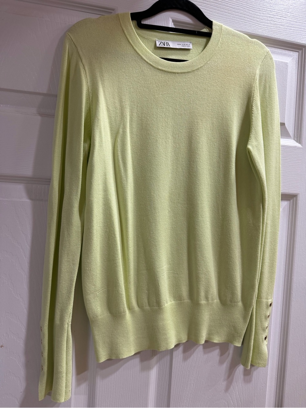 Zara Pale Lime Crewneck Sweater